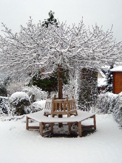 Sitzplatz im Schnee